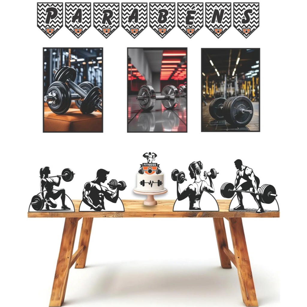 Kit festa em casa personalizado fazemos todos os temas Academia