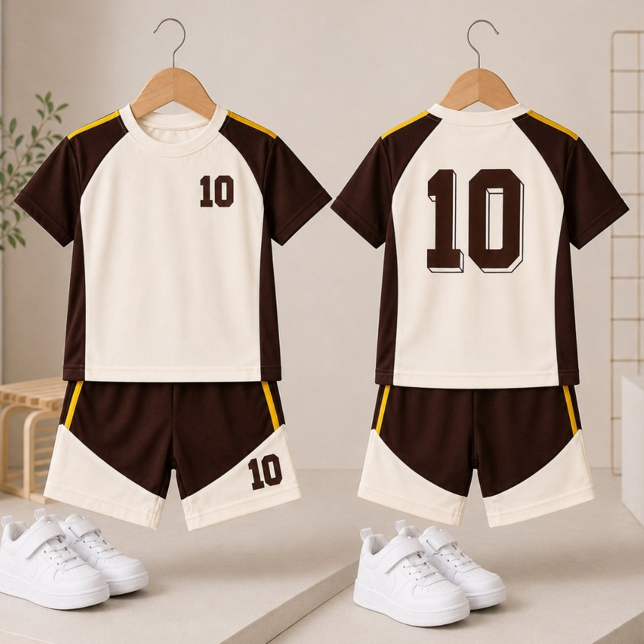 Conjunto Masculino Infantil - Roupa Esportiva para Menino Blusa + Bermuda - Dry Fit Leve Casual