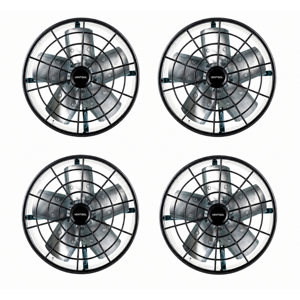 Exaustor Axial Ventisol 30cm Industrial Alta Vazão Ventilação Exaustão Kit 2 ou 4 Peças
