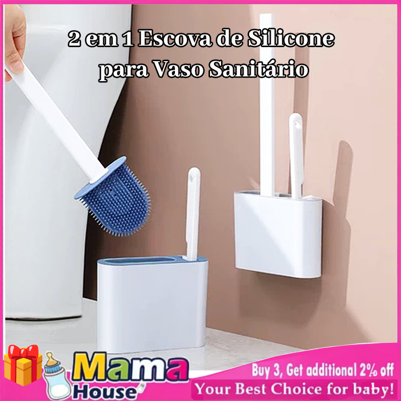 Escova de vaso sanitário de silicone suporte escova vaso sanitário com conjunto suporte pendurado