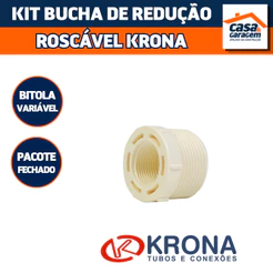 Kit de Bucha de Redução Roscável Krona Conexão Hidráulica PVC