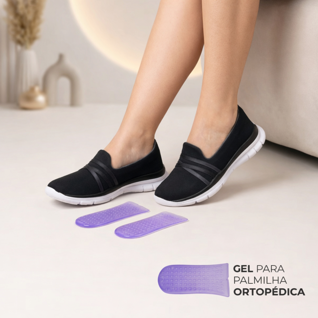 Tênis Sapatilha Feminina Ortopédica em Gel  Super Conforto Envio Já