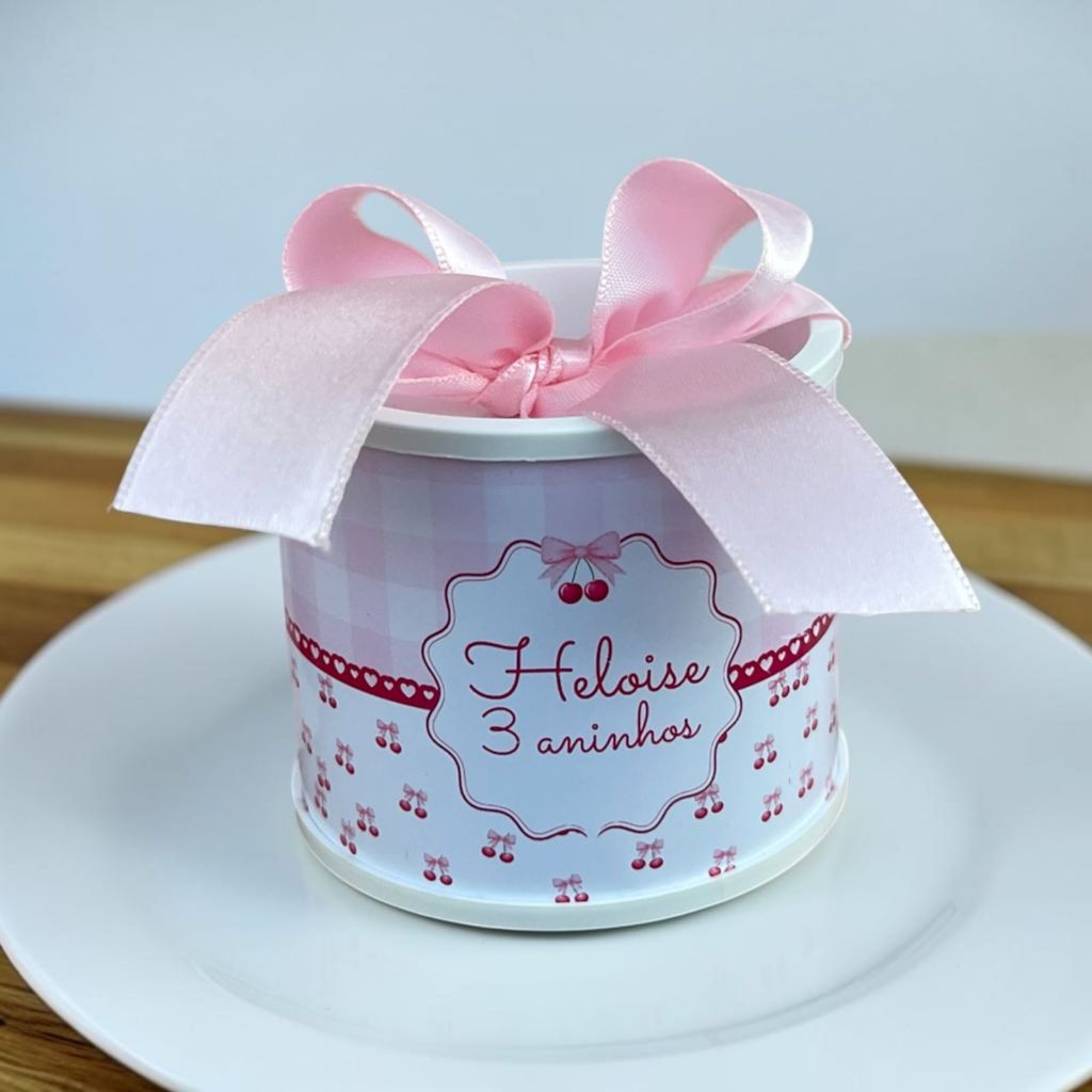 Mini Tubolatas Personalizadas Cerejinha 5x6  Lembrancinha de maternidade | aniversário | batizado
