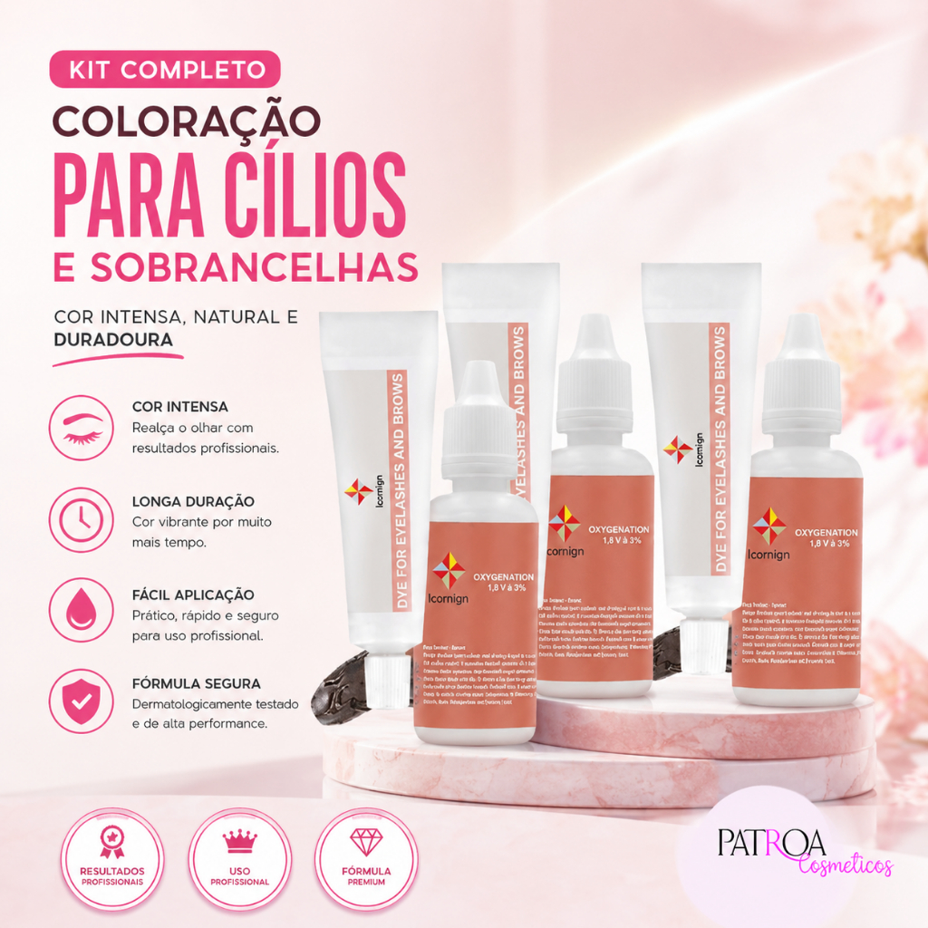 Tintura Para Cílios E Sobrancelhas Iconsign Com Oxidante