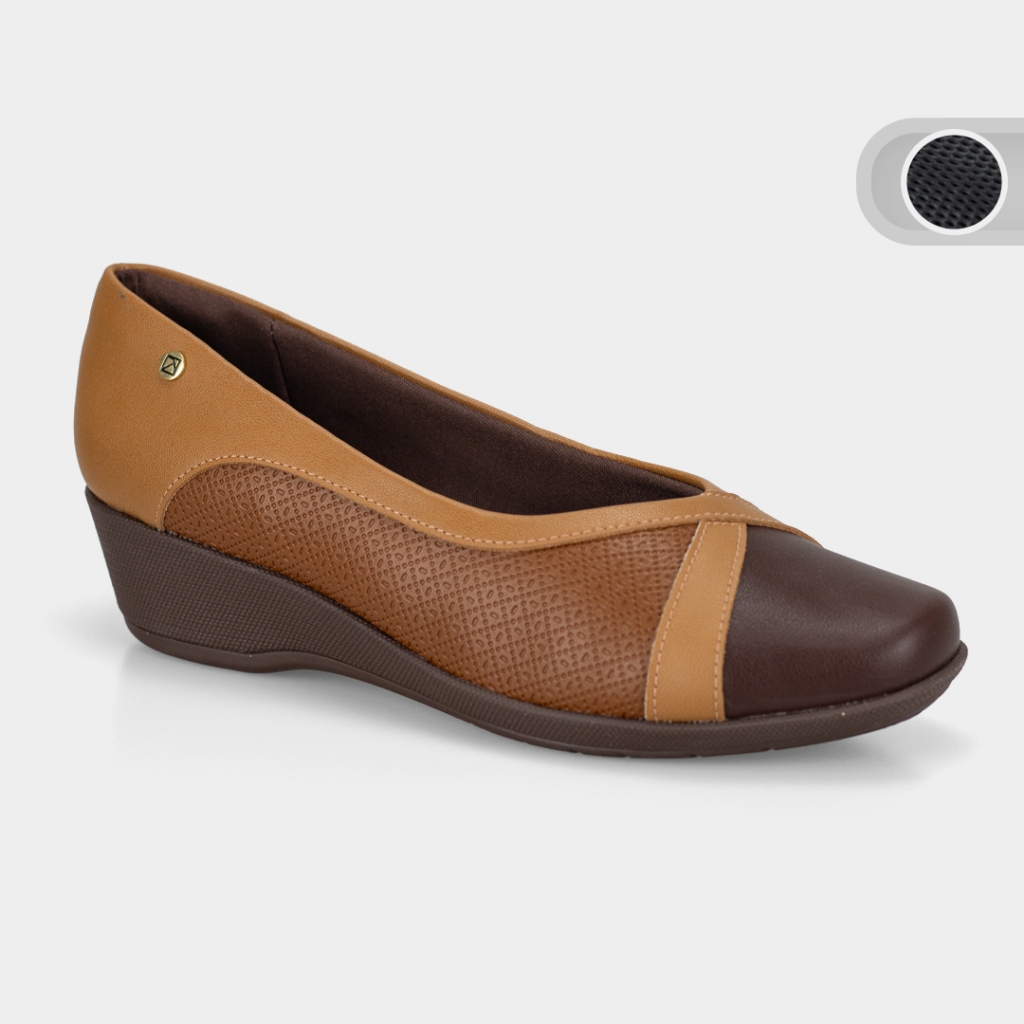 Sapato Anabela Feminino Confort Joanete Acolchoado Piccadilly 143247