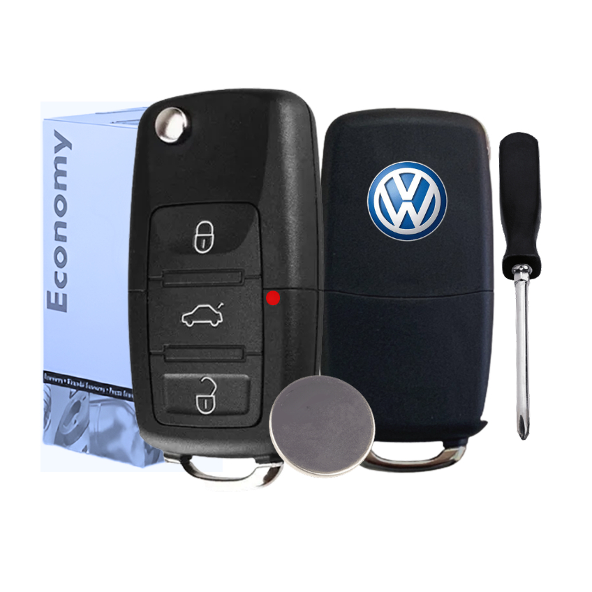 Kit Chave Canivewte Vw + Bateria + Chave de Fenda - Fox Gol Crossfox Polo outros