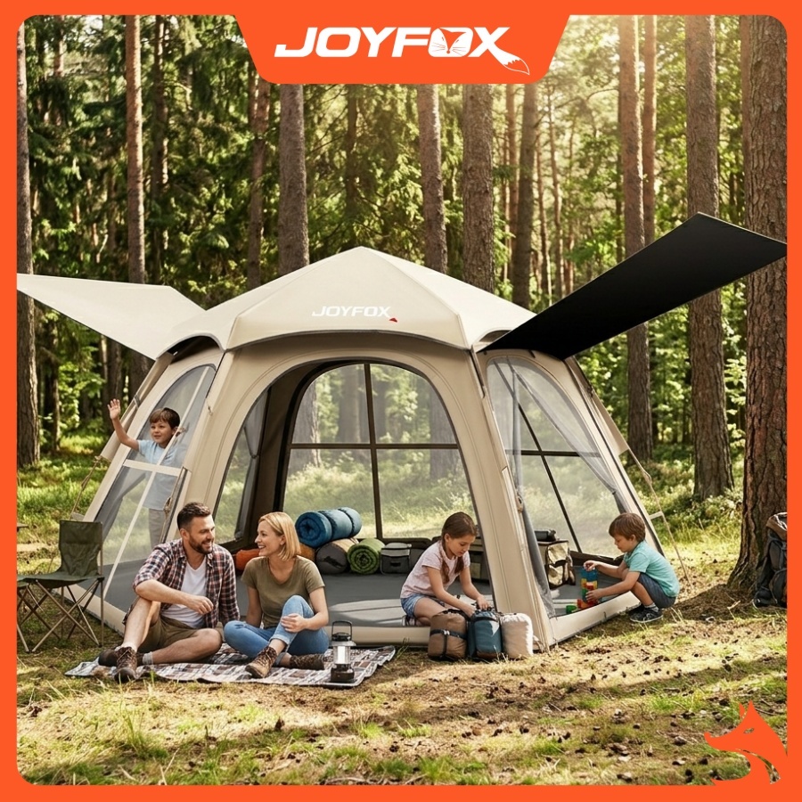 Barraca Camping JOYFOX Grande 290*250*158cm Automatica 5-8Pessoas Barraca de Acampamento Impermeavel