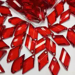 Pingente Acrílico Losango 25x13mm Ponteira Doce de Leite para Lustres e Artesanato 30 unidades