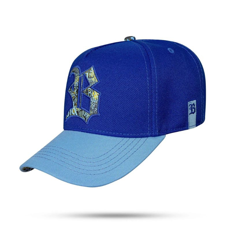 Boné Blck Snapback Azul Royal Contra Aba Blck Aba Curva Original