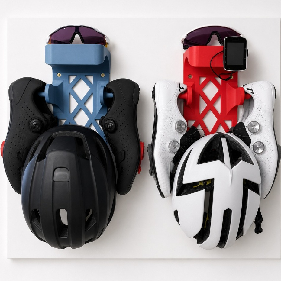 Suporte Organizador de Parede para Equipamentos de Bicicleta Capacete Sapatilha Óculos Acessórios Bike Ciclismo