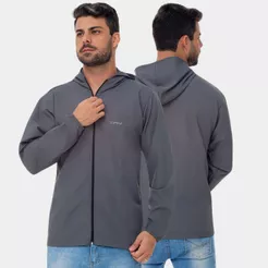 Jaqueta Corta Vento Masculina Ziper Bolso Capuz Esporte Treino Caminhada Casual Corrida Ciclismo Térmico
