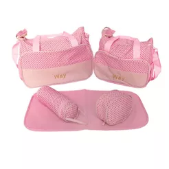 Kit Bolsa Média Maternidade Com Trocador Importway Rosa