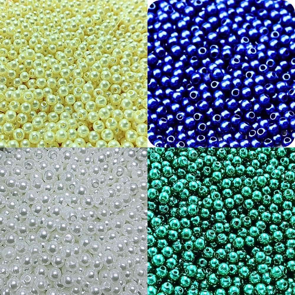 Miçangas prata / douradaa3mm ABS ideal p/ colar pulseira brinco bijuteria artesanato e terço