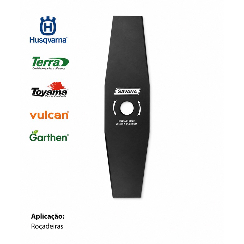 Faca Roçadeira 2 Pontas P/ Toyama Vulcan Garthen Husqvarna
