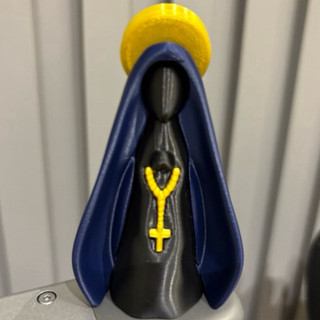 Imagem Nossa Senhora com Manto Azul e Terço Dourado