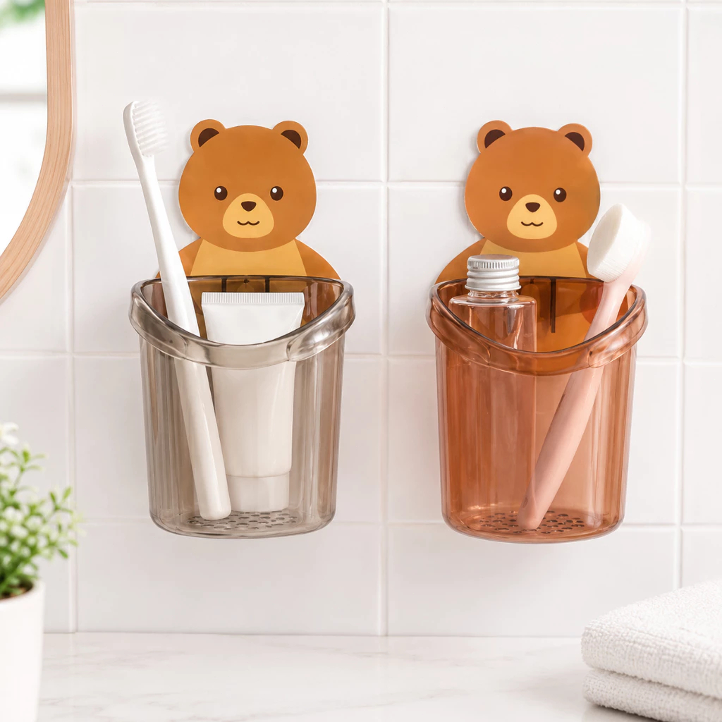Copo Dental Adesivo de Urso | Sem Furar
