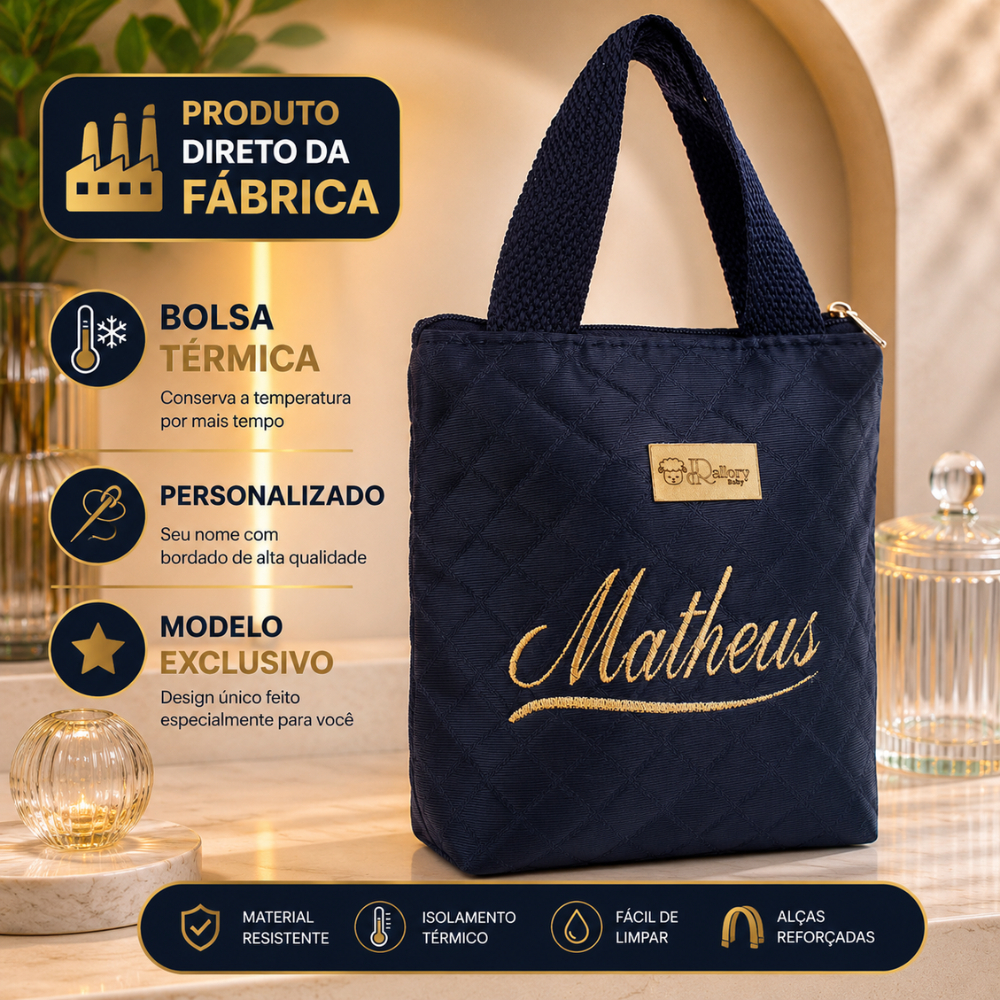 Bolsa Térmica Personalizada para Mamadeira e Marmitinha Maternidade Lancheira