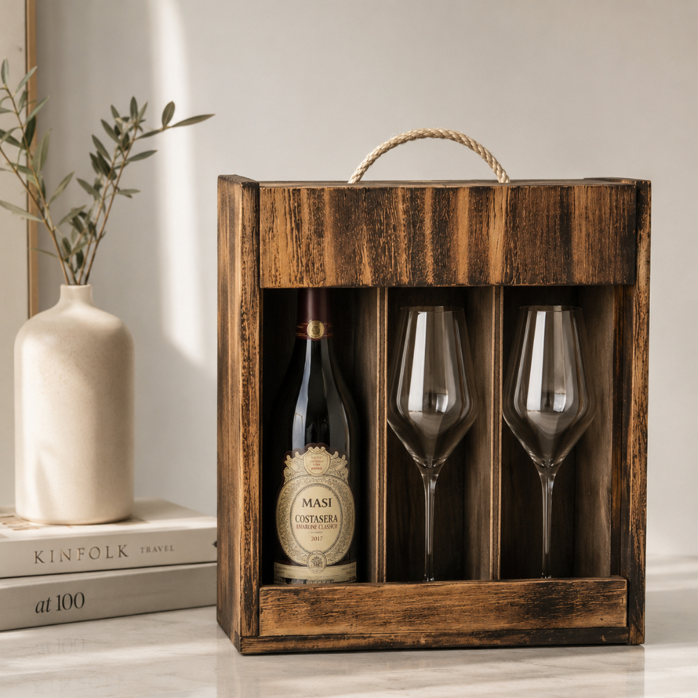 PORTA VINHO RÚSTICO EM MADEIRA | CAIXA PARA VINHO | SUPORTE PARA VINHO | ADEGA DECORATIVA | 3 GARRAFAS