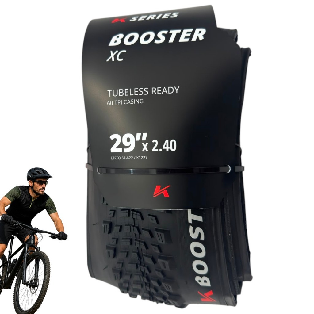 Pneu Aro 29x2.4 Kenda Booster XC Tubeless Kevlar K1227 Mountain Bike Cross Cravos Trilha