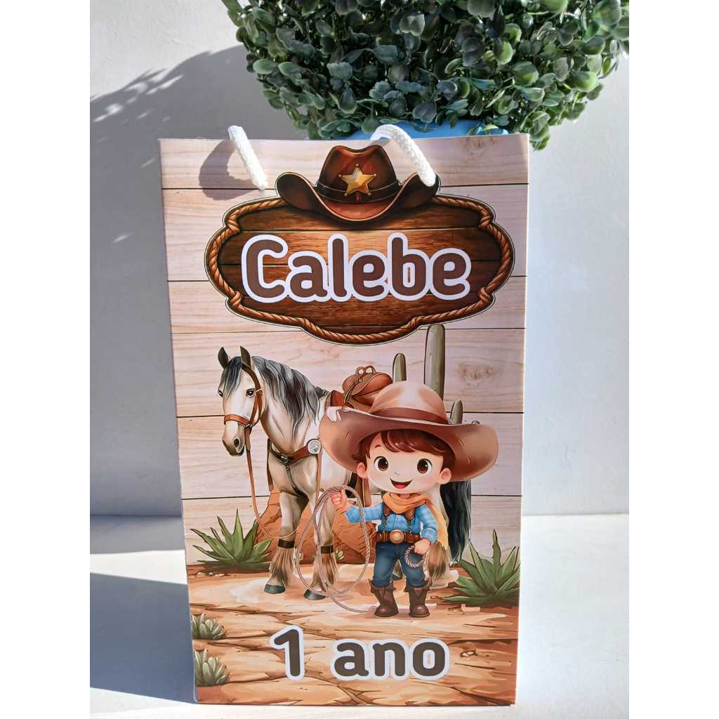 10/15/20/25/30 Sacolinhas surpresa Menino Cowboy  lembrancinhas personalizadas com nome e idade