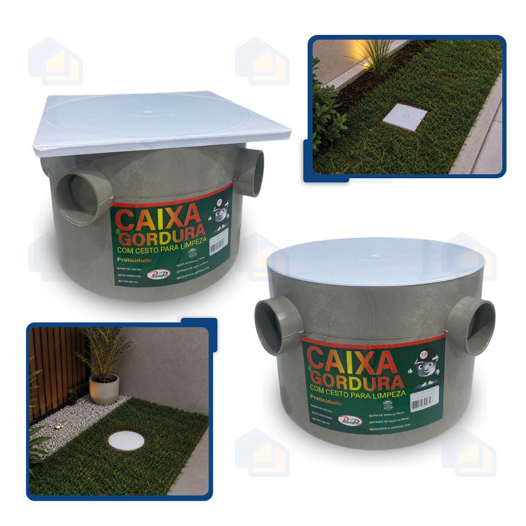 Caixa de Gordura Com Cesto Sifonada Compacta P/ Pia Cozinha