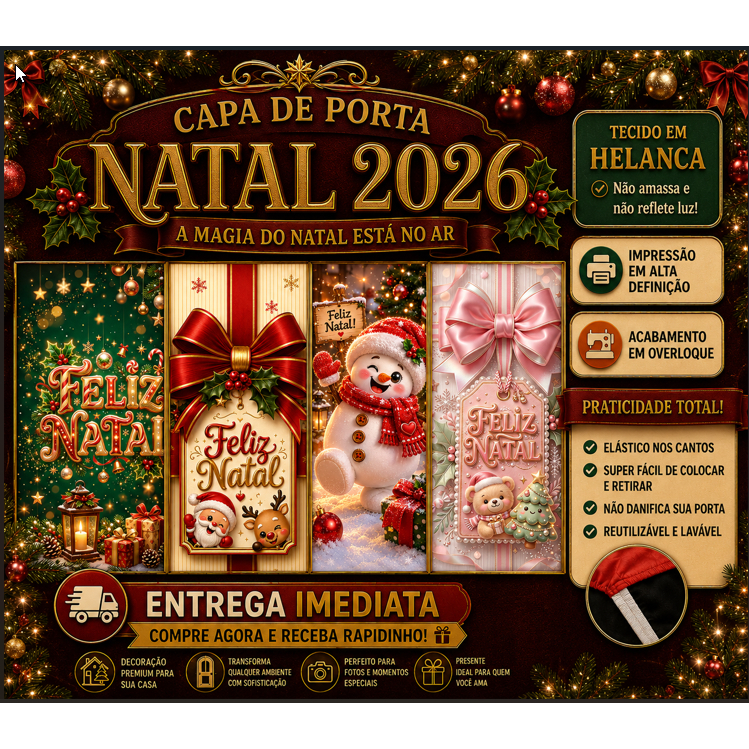 CAPA DE PORTA NATAL 2026_VÁRIOS MODELOS E TAMANHOS.