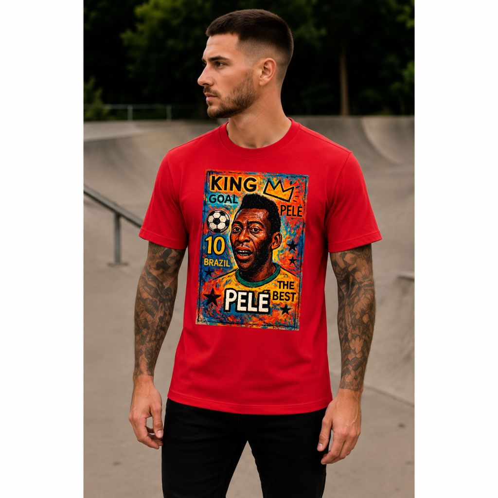 Camiseta Pele Rei Do Futebol Blusa Retrô Futebol Lançamento
