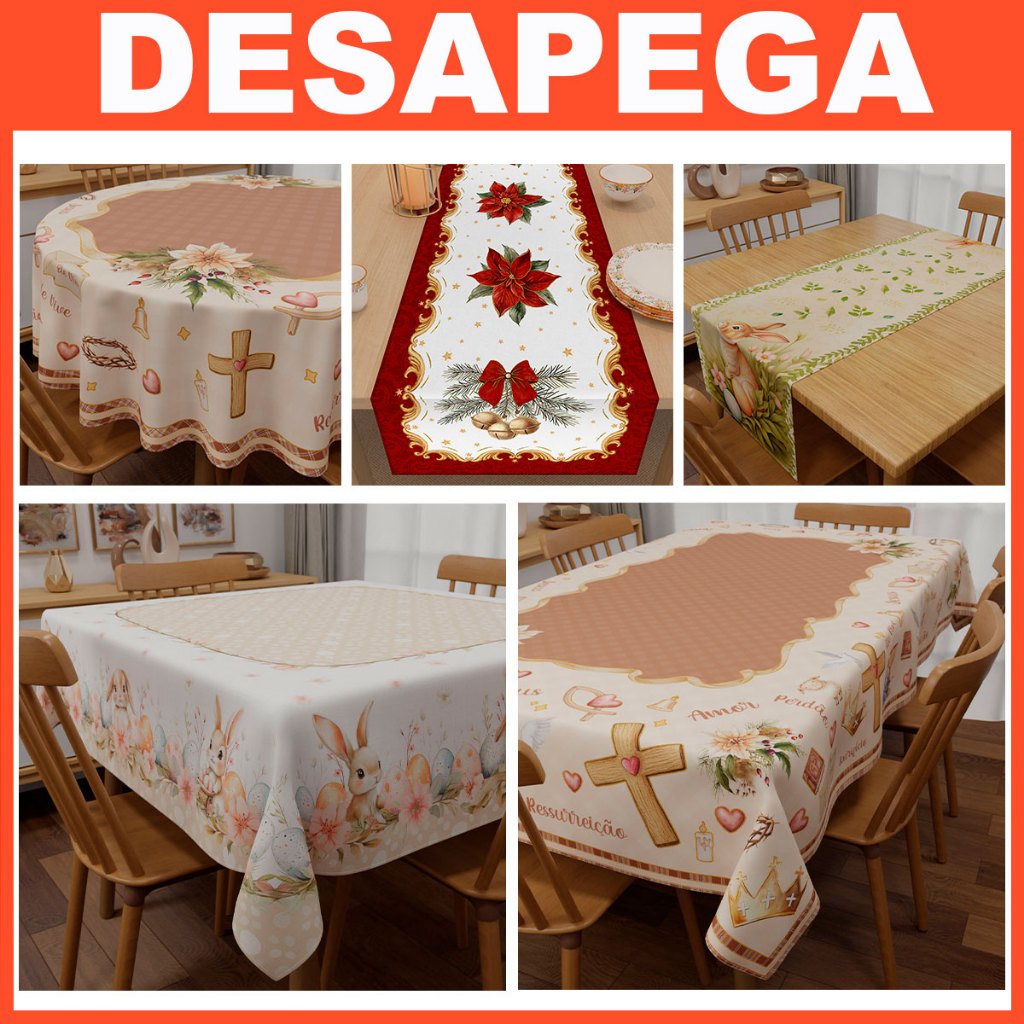 Toalha e Trilho Caminho de Mesa Decorativa Vários Modelos em Tecido - Desapega
