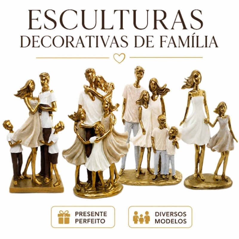 Esculturas Vários Modelos Familia Decorativa em Resina Enfeite decoração Presente