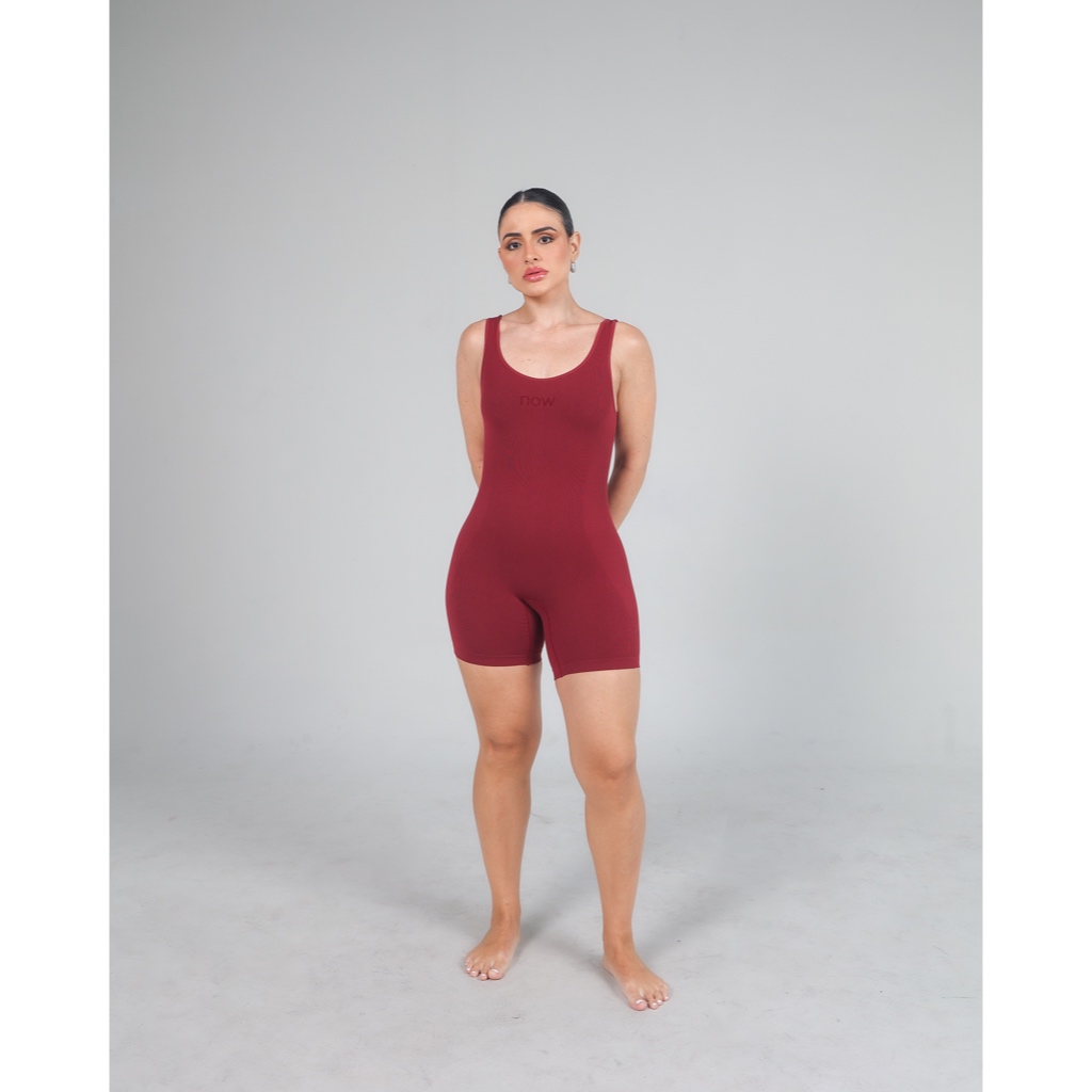Macaquinho Fitness Feminino Academia Poliamida Sem Transparência Cintura Modeladora