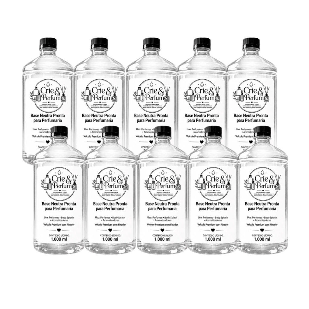 Kit Crie & Perfume Base Neutra para Perfumaria 1000ml 10 Unidades