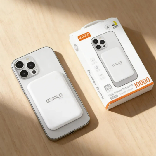 Carregador Power Bank 10000mah Magnético Indução Sem fio A'GOLD BTE-07B