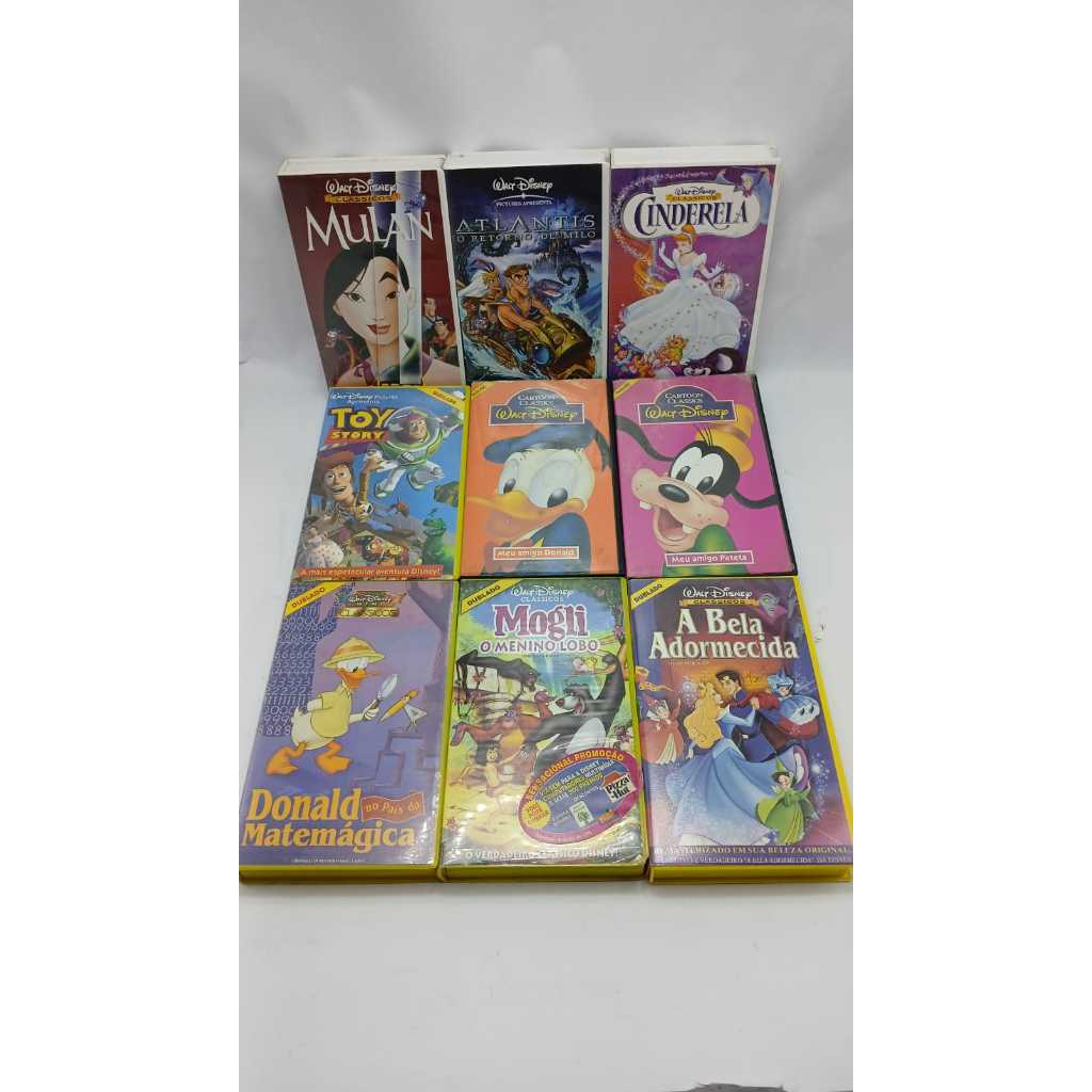 Fitas VHS Walt Disney Desenhos e Filmes O Rei Leão, Pateta, Toy Story