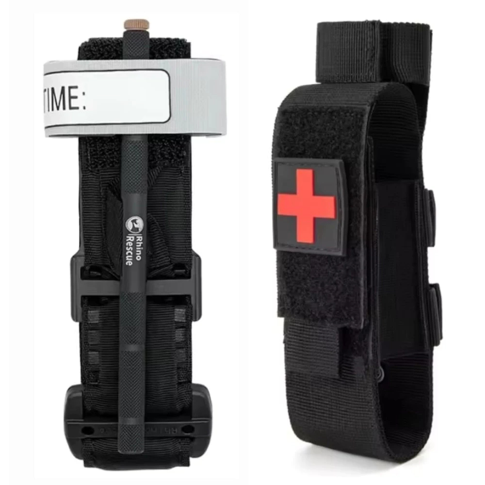 Torniquete Tático Militar Rhino Rescue Haste Alumínio + Porta Torniquete IFAK APH Homologado Anvisa