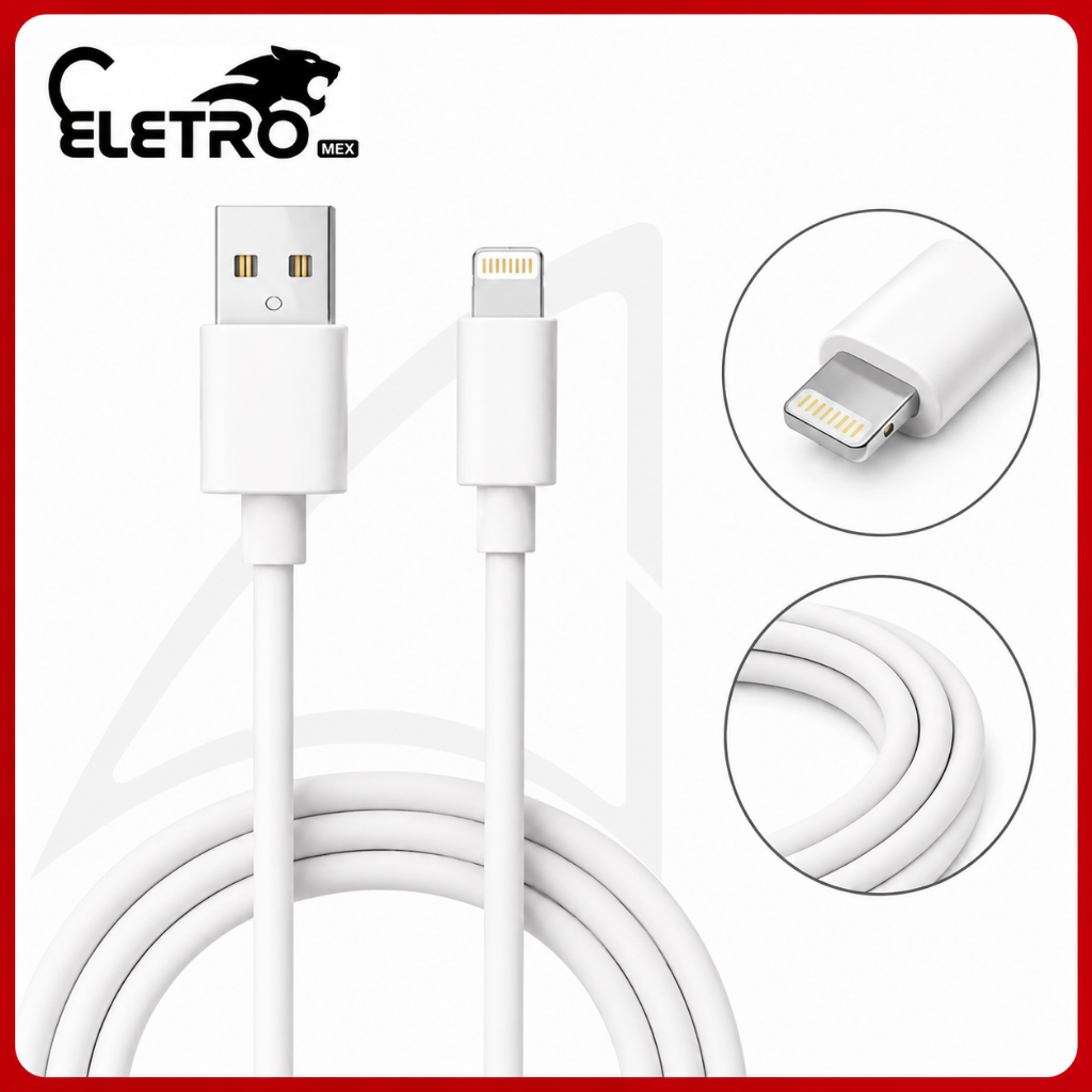 Cabo Carregador Lightning Rápido Kapbom 2.4A Reforçado Para iPhone 1 Metro