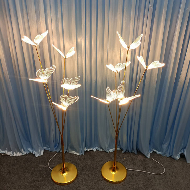 Luminária De Chão Borboleta Led Coluna Moderna Luxo 120cm
