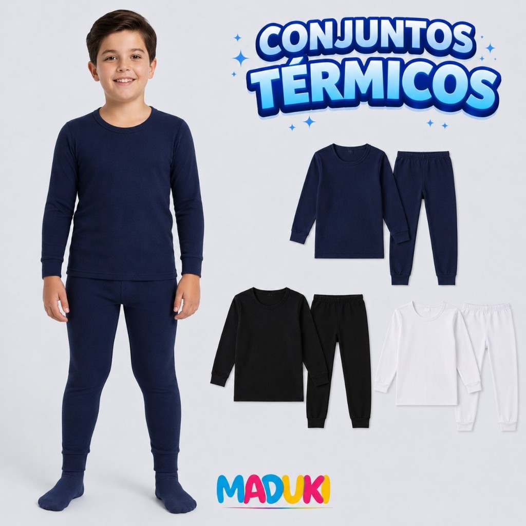 Conjunto Térmico ou Blusas Térmica Infantil Menino Peluciada | 1 ao 14 | Segunda Pele | Quentinha Estilosa Confortável