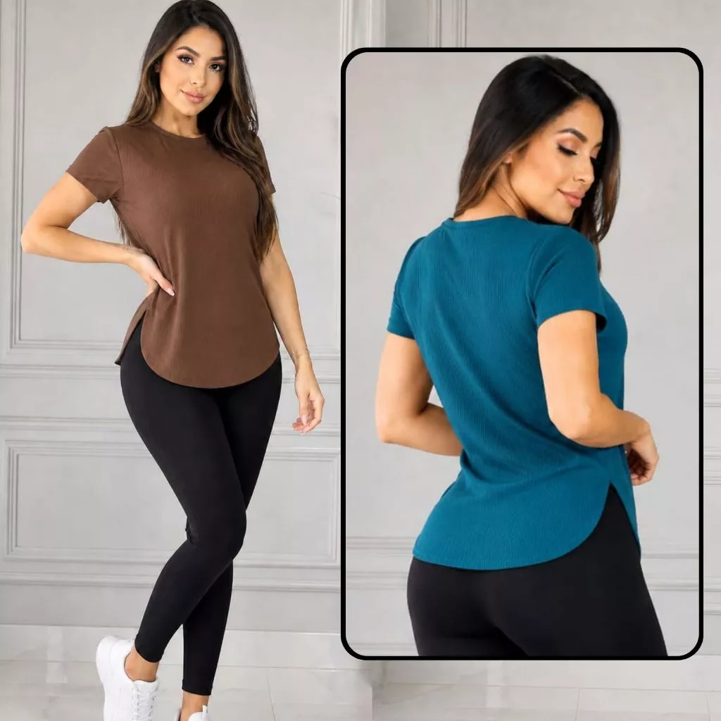 blusa academia Feminina Dry Fit } Regata  Veste Legging Tapa bumbum Camiseta Tule  Roupas De Academia Fitness — imagem 1
