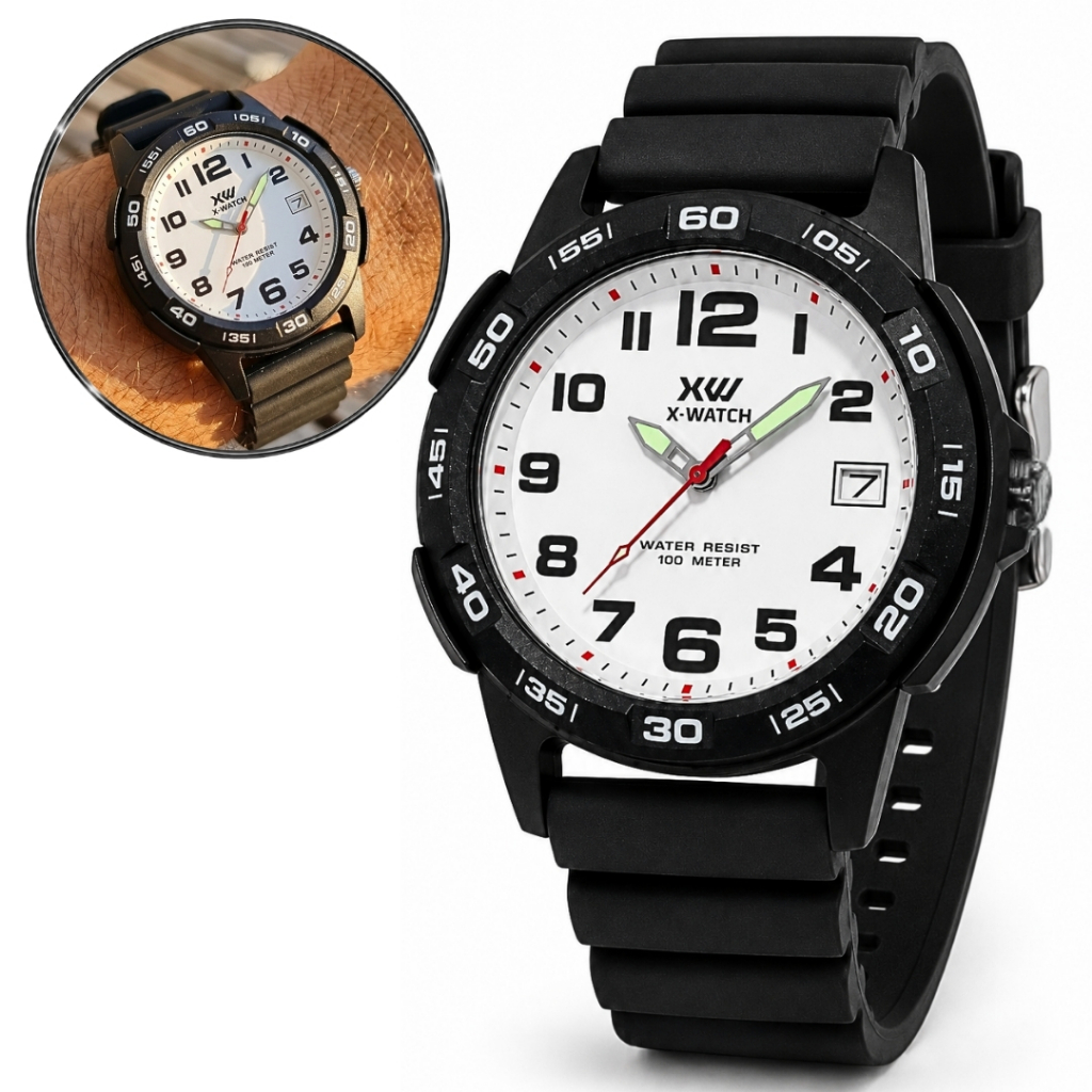 Relógio X-Watch Masculino Esportivo Analógico 10 ATM Pulseira Silicone Lançamento Original