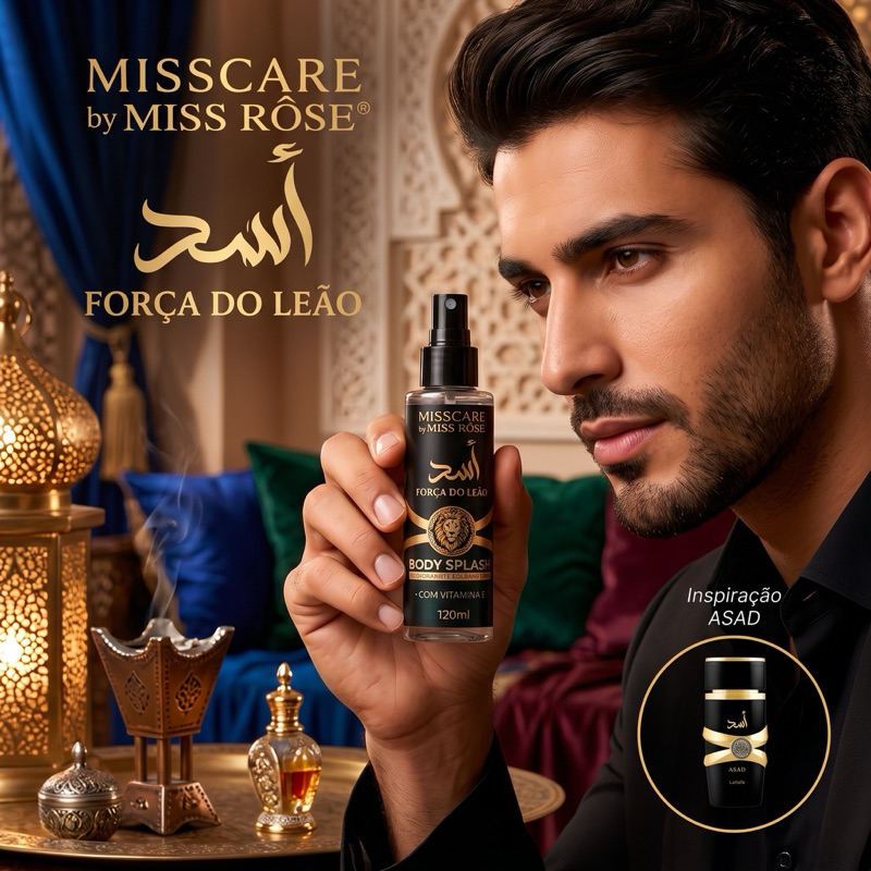 Body Splash | Pós Banho Masculino Força de Leão 120ml | Frescor Árabe na Medida Certa, Ideal para Reaplicar