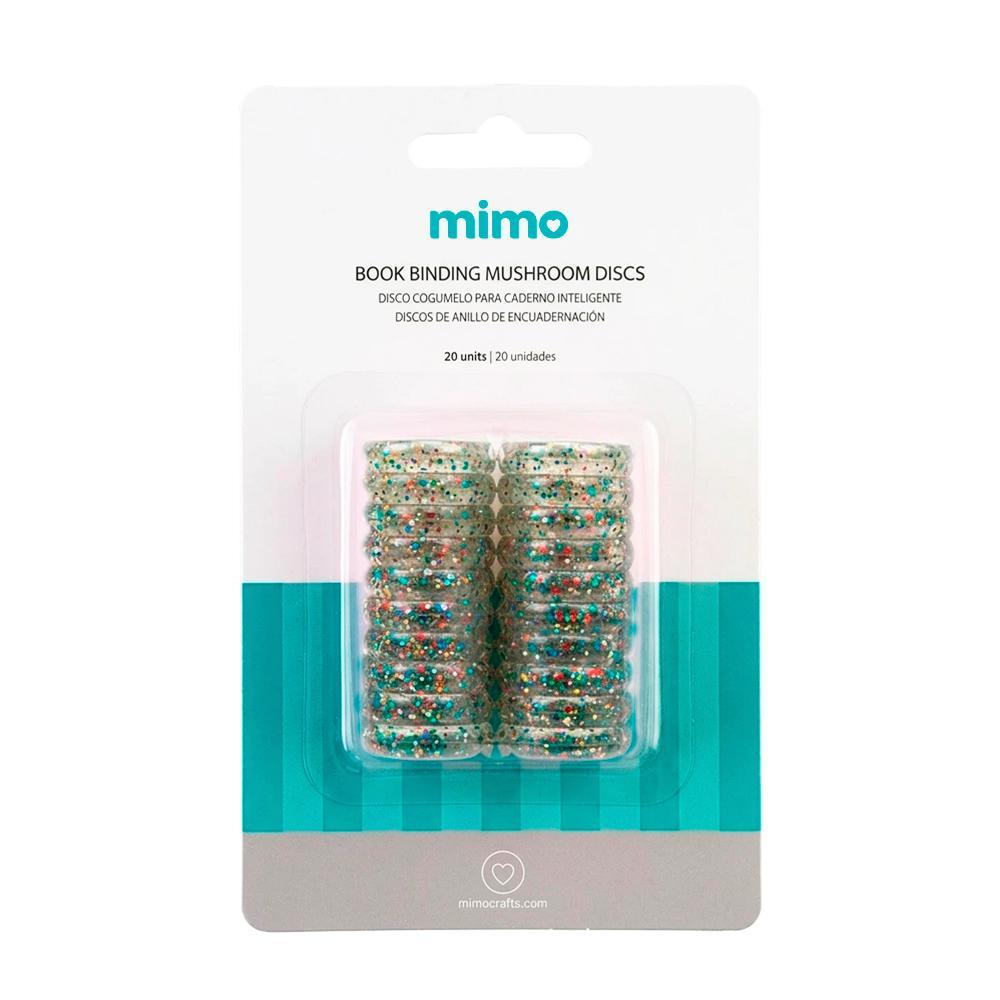 Disco Cogumelo para Caderno Inteligente Glitter Colorido Mimo - 24 mm - 20 Unids