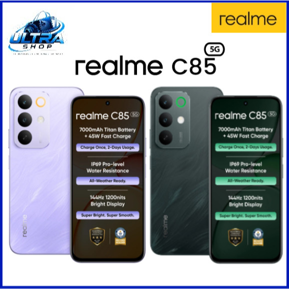 Celular Smartphone Realme C85 5G 256GB 8GB RAM Dual SIM Tela 6,8" Bateria Titan 7000mAh