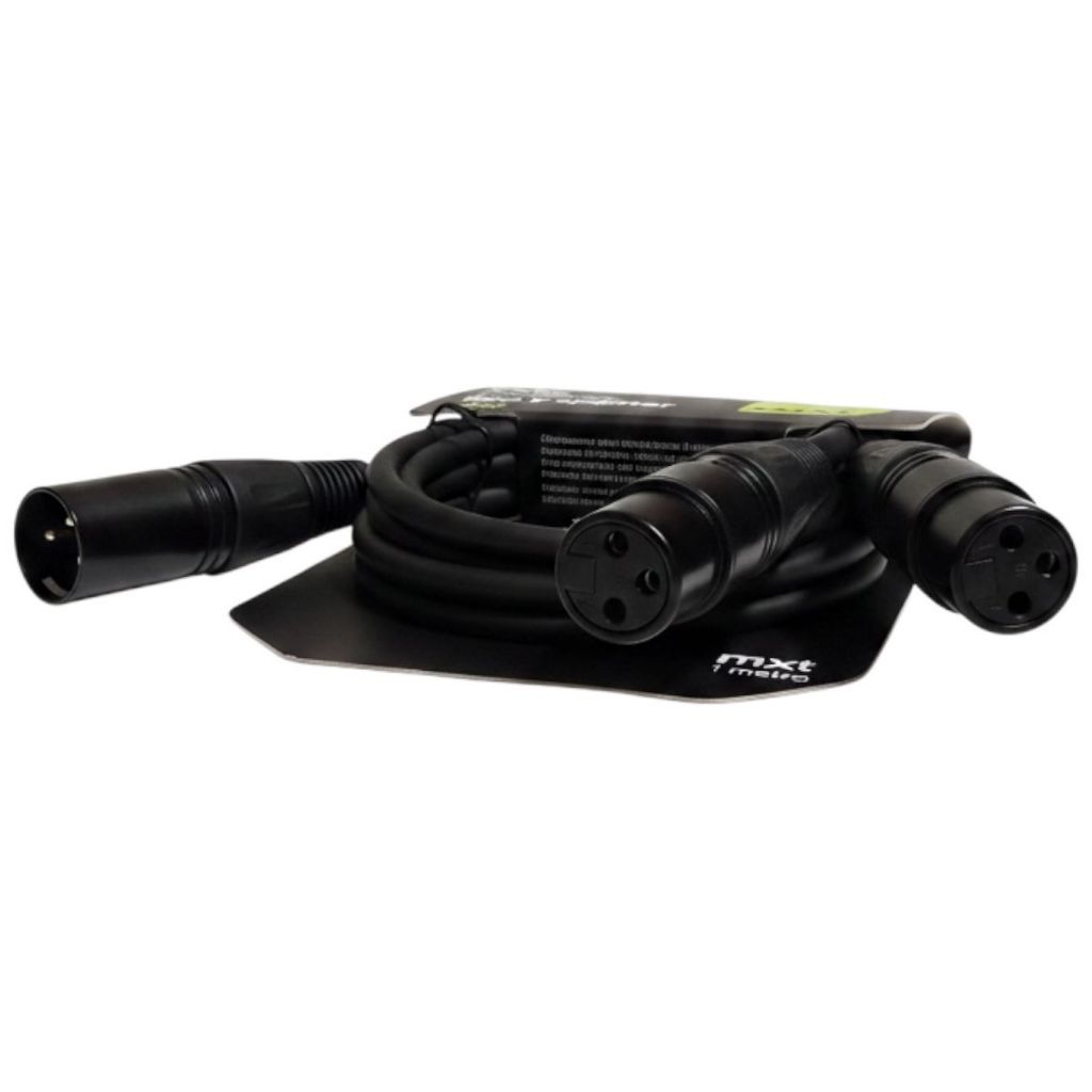 Cabo Adaptador Splitter Xlr Em Y 1 Macho X 2 Femeas 1 Metro