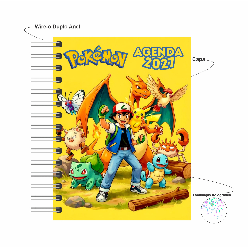 Agenda 2027 Diária Capa Dura Pokémon A5 352 Pgs