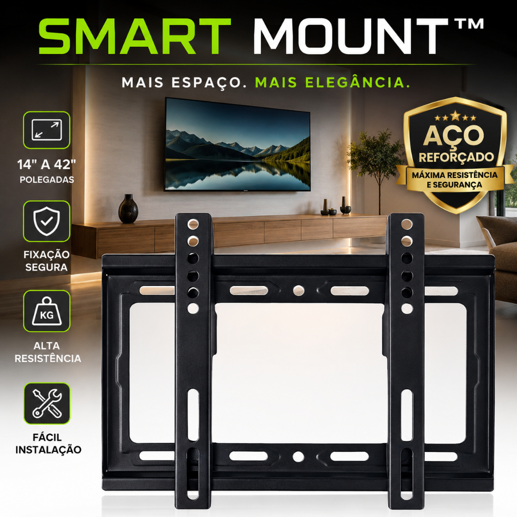 Suporte Fixo Universal para TV 14 a 42 Polegadas Smart Mount™ LED LCD Plasma Aço Reforçado