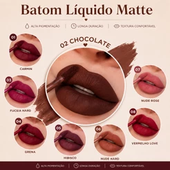 Batom Líquido Matte Mahav 4 ml Combina com Tudo