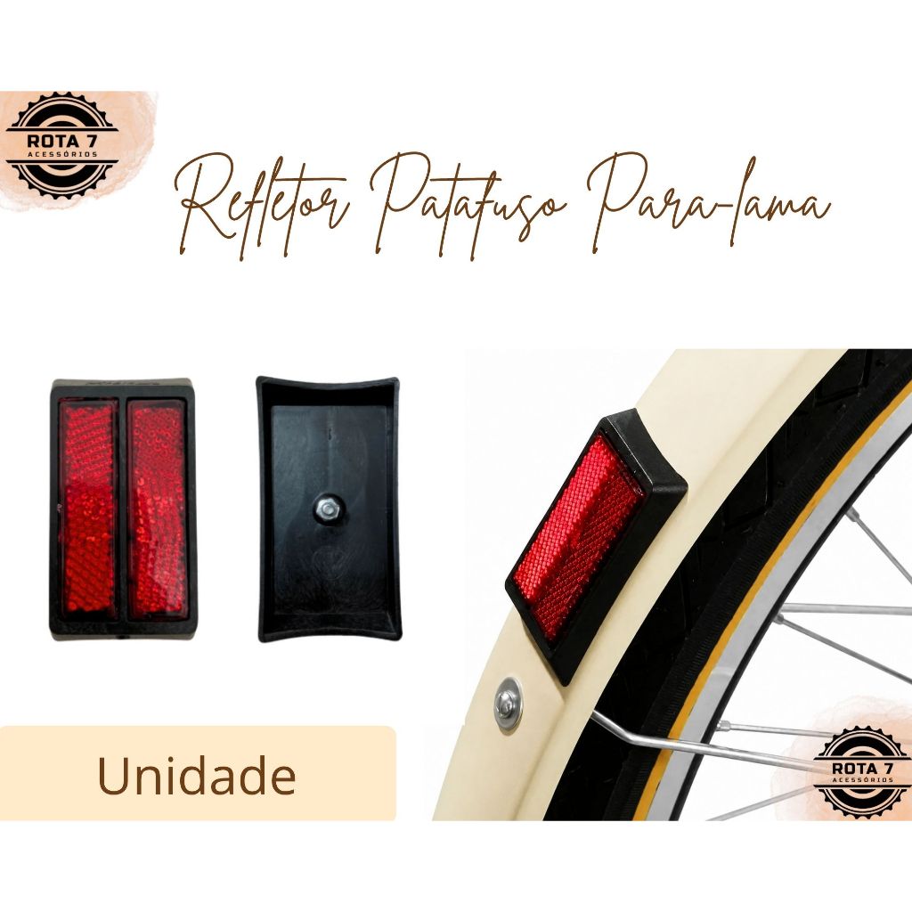Refletor Parafuso Para-lama Traseiro Bicicleta Bike Antiga Monark Barra Circular Caloi Paralama
