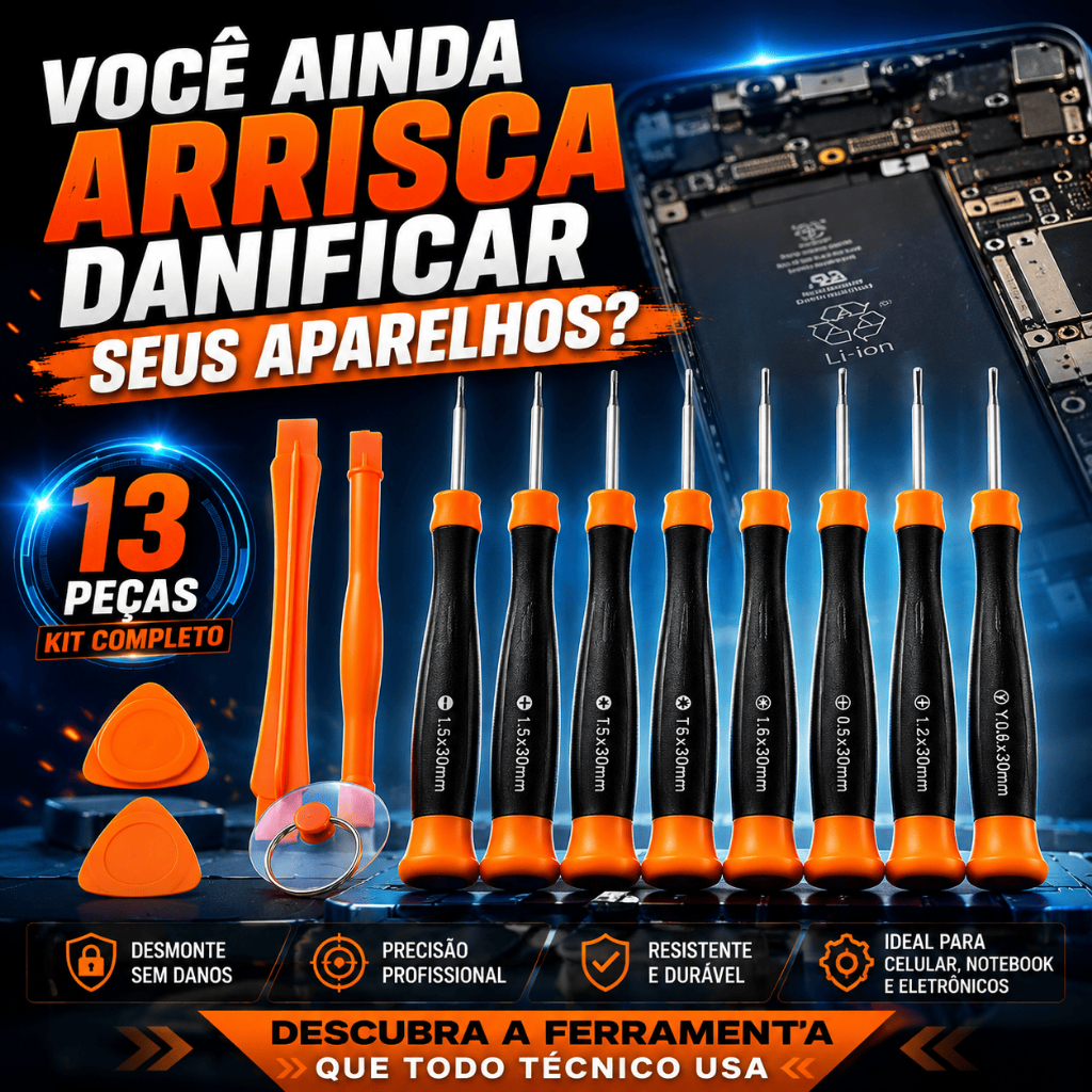 Kit Chaves De Precisão 13 Peças Para Celular Smartphone Notebook Reparo Eletrônicos Western