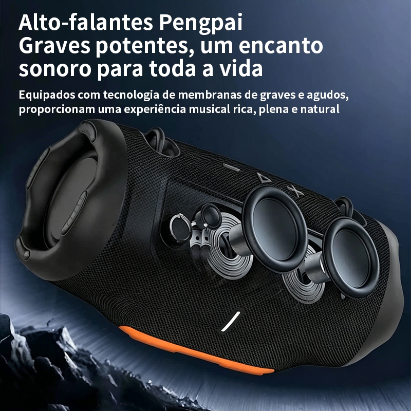 Caixa de som bluetooth tws Luz RGB Xtreme 4 Pen Drive FM Tipo-C Resistente A Água IPX6 — foto 2