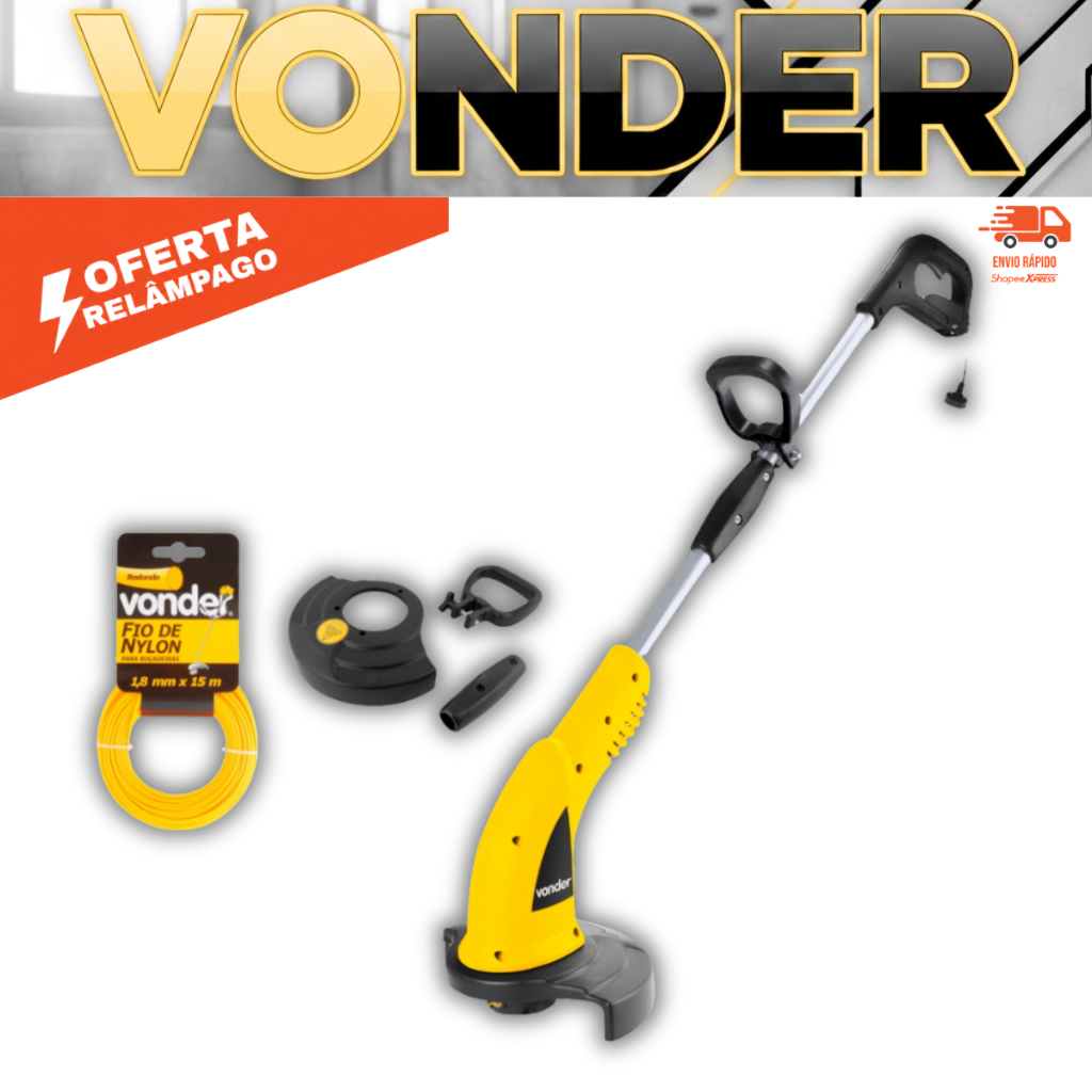 Aparador Cortador De Grama Elétrico Brinde Fio de Nylon AG1500BP 1500W Vonder